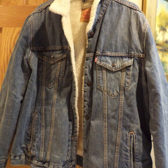 LEVI STRAUSS & CO. JEAN Jacket - DENIM Jacket - Fleece Lined-Loose Fit Size: XXL